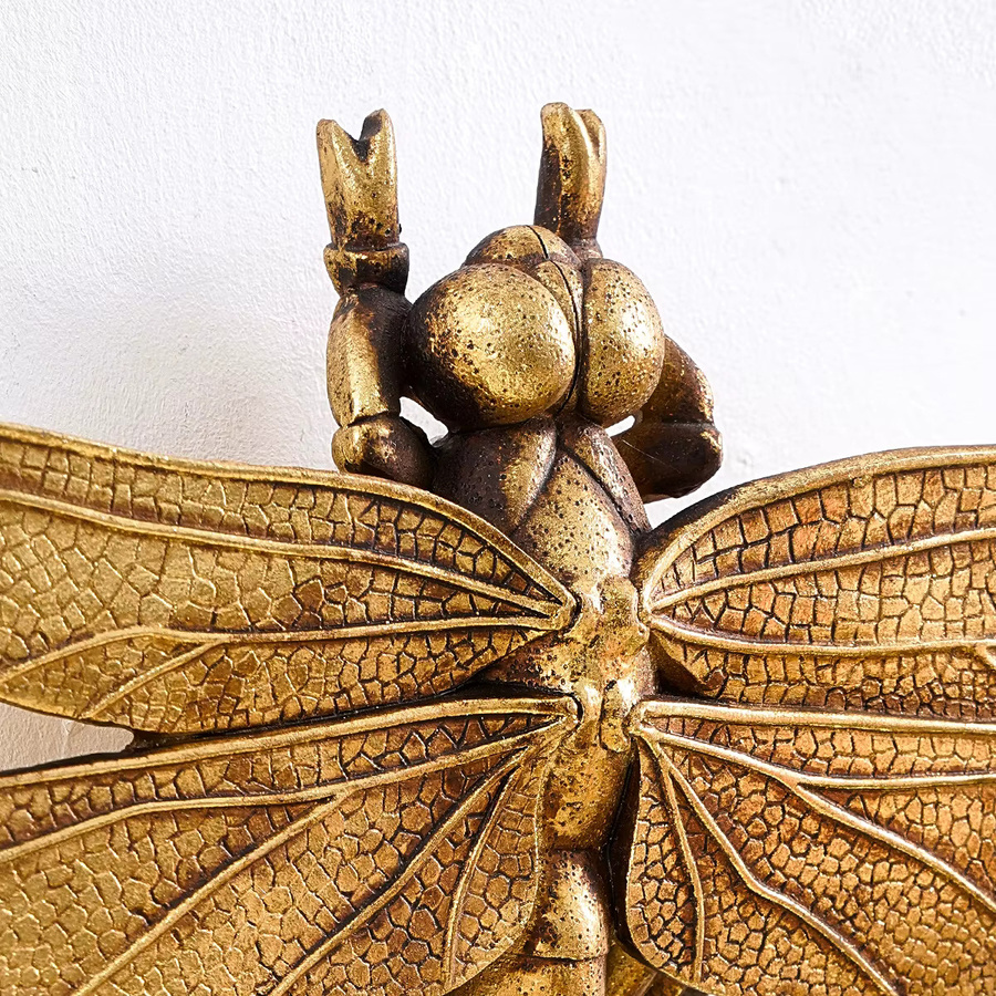 Goldene Libelle als Wandbehang aus Harz zur Dekoration - Bild 3