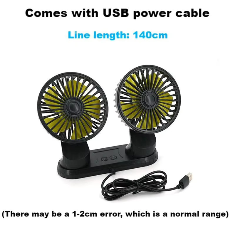 EAFC Mini Auto Lüfter Schwarz mit 360 Grad Rotation und USB-Anschluss für Auto und Zuhause - Bild 3