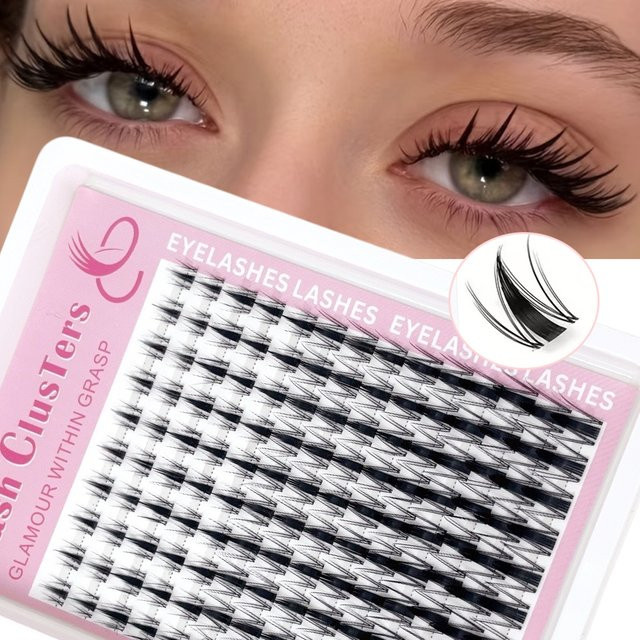LIMEIKAI Wimpern-Cluster Hasenform, Black, Unisex, 9–16 mm - Bild 1