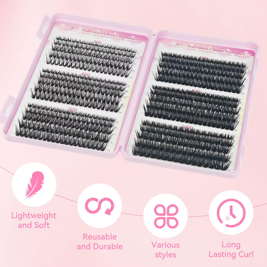 Yelix Wispy Lashes Wimpernverlängerungs-Set, 640 Stück, Black, Unisex - Bild 3