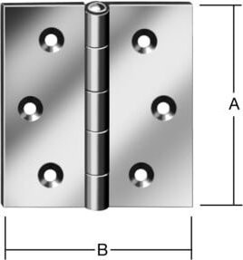 VORMANN Tür-Scharnier kantig aus Edelstahl in Silber, B: 50 mm, H: 50 mm - Bild 1