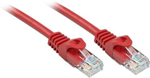 Lindy RJ45 Netzwerkkabel CAT 6 U/UTP Patchkabel Ethernet/LAN Rot, Länge: 1,00 m - Bild 1