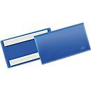 Selbstklebende Etiketten- und Kennzeichnungstaschen aus Kunststoff in Blau und Gelb, dokumentenecht, B: 150 mm, H: 67 mm, 50 Stück - Bild 2