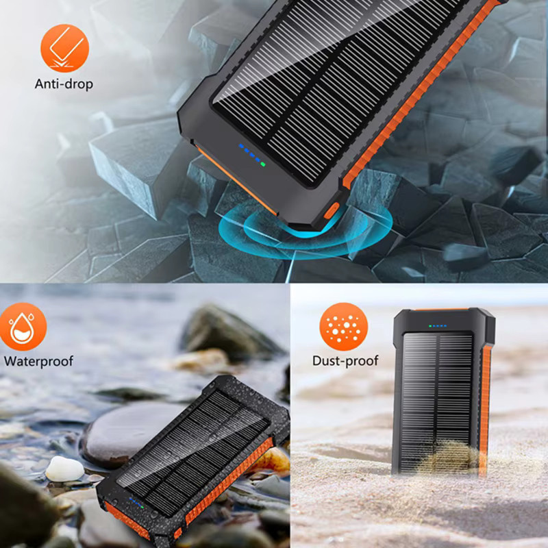VIVO Solar Powerbank mit 50000 mAh Kapazität und 120 W Ultra Schnellladefunktion für Außenbereiche in Schwarz oder Blau - Bild 3