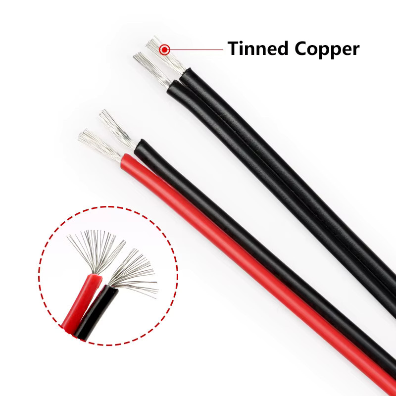 Elektronisches 2Pin Lautsprecherkabel UL2468 für Auto Audio und LED 12V in Rot und Schwarz - Bild 2
