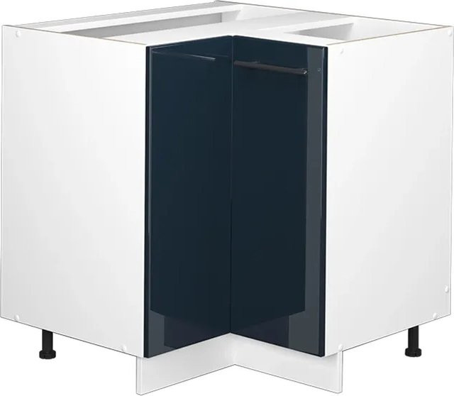 Vicco Eckunterschrank Fame-Line Weiß Dunkelblau Hochglanz Höhe: 87 cm ohne Arbeitsplatte - Bild 2