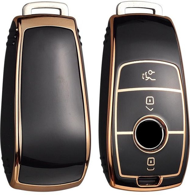 Kuvi TPU Autoschlüsselhülle für Mercedes Benz A-Klasse, C-Klasse, GLC, CLA, GLB, GLS, AMG in Schwarz oder Weiß - Bild 1