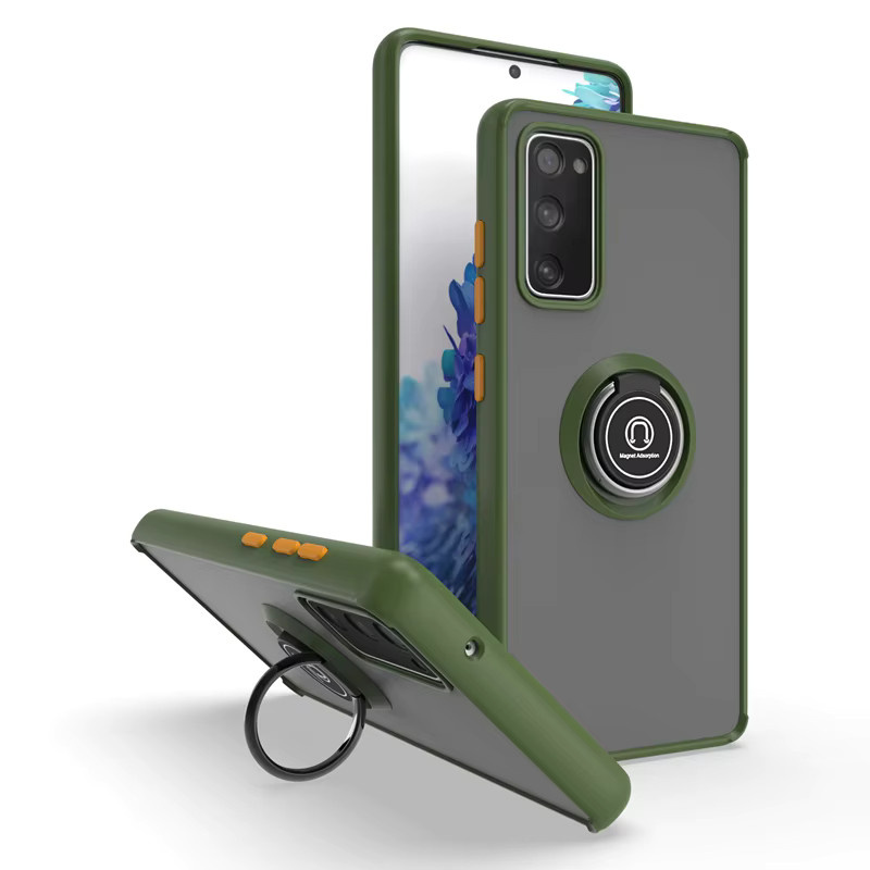 Samsung Galaxy S20 FE Silikon Hülle mit Metallring-Halter in Schwarz Matt - Bild 1