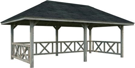PALMAKO Pavillon Bianca Set 107 aus Fichtenholz in Grau, B/H/T: 588 x 319 x 300 cm - Bild 1