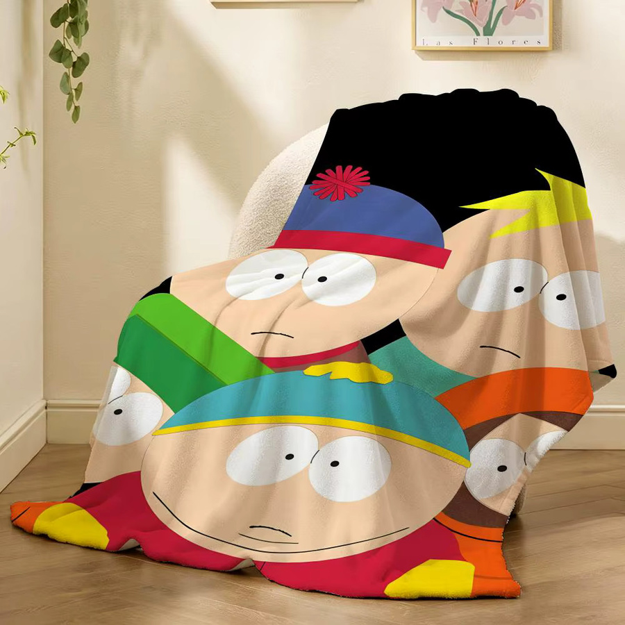 S-South Cartoon Park Flanelldecke für Kinder, weich und hautfreundlich, weiß/mehrfarbig, 240g - Bild 3
