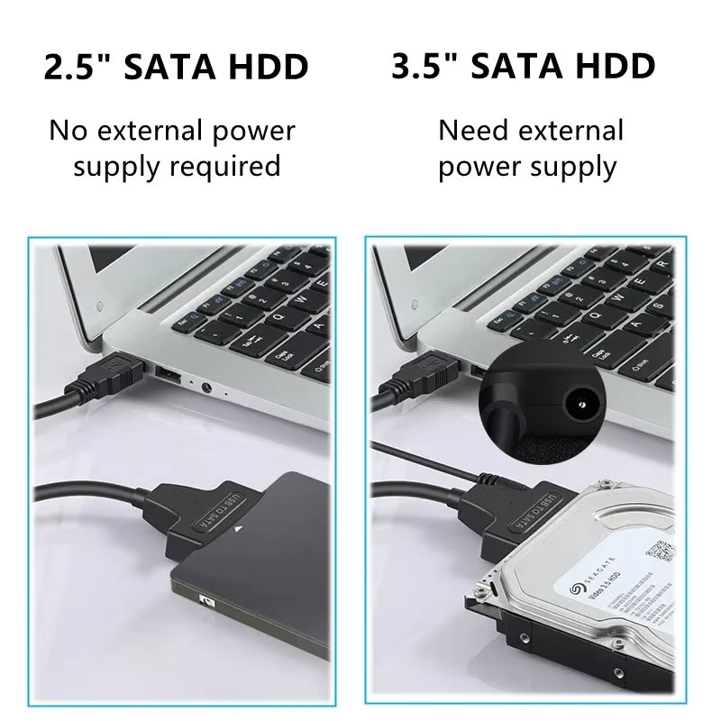 Ninth World SATA zu USB 3.0 Adapter für 3,5 und 2,5 Zoll SSD Festplatten in Schwarz mit UASP Unterstützung und 12 V Netzteil - Bild 5