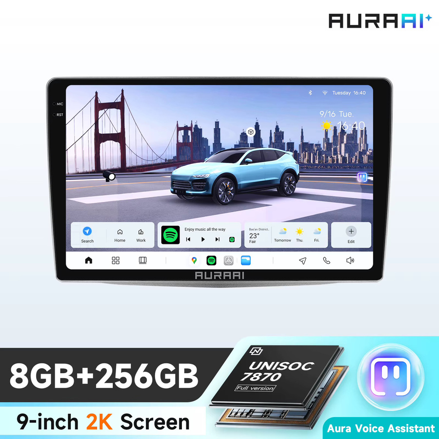 AURAAI ADAS Autoradio für Alfa Romeo Mito 2008-2016 mit GPS, Wireless CarPlay, Android Auto und 9,0 Zoll Display in Schwarz - Bild 5