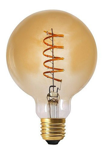 PR Home ELECT SPIRAL LED Filament Lichtquelle E27, Warmweiß, Transparent mit Gold/Messing und Braun, 95 mm - Bild 1