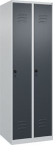 C+P Spind Classic PLUS Spind mit 2 Abteilen, Grau/Anthrazit, H x B x T: 185 x 60 x 50 cm - Bild 1
