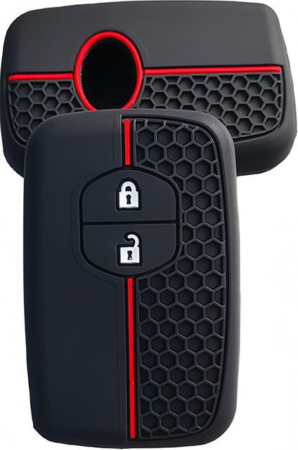 Silikon-Autoschlüsselhülle für Toyota Aqua, RAV4, Land Cruiser, Camry, Prado, Corolla und Prius in Schwarz, passend für Keyless Remote Fob mit 2 Tasten - Bild 1