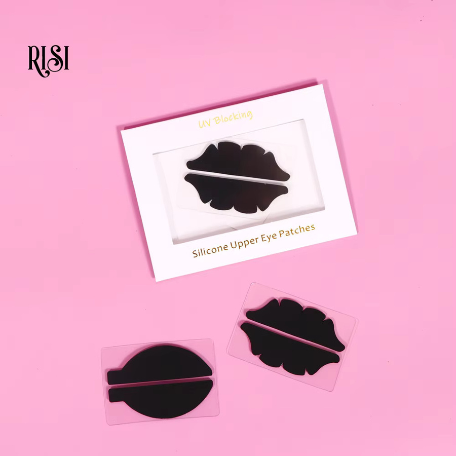 RISI UV-Schutzpads für Wimpernverlängerung, Schwarze Silikon Augenpads - Bild 2