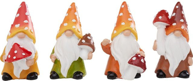 VBS Mini Wichtel Snorre Tischdeko aus Polyresin in Braun, Orange, Gelb und Rot - Bild 1