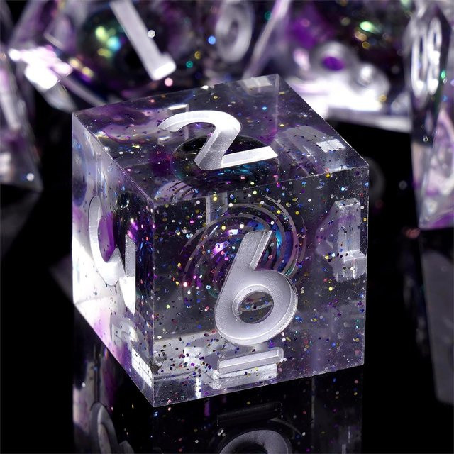Purple Planet Dungeons & Dragons Harzwürfel-Set, Fantasy, Lila - Bild 1