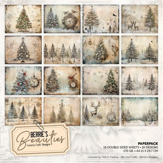 FINDit Bastelpapier Set Christmas Trees in Mehrfarbig, A4 - Bild 1