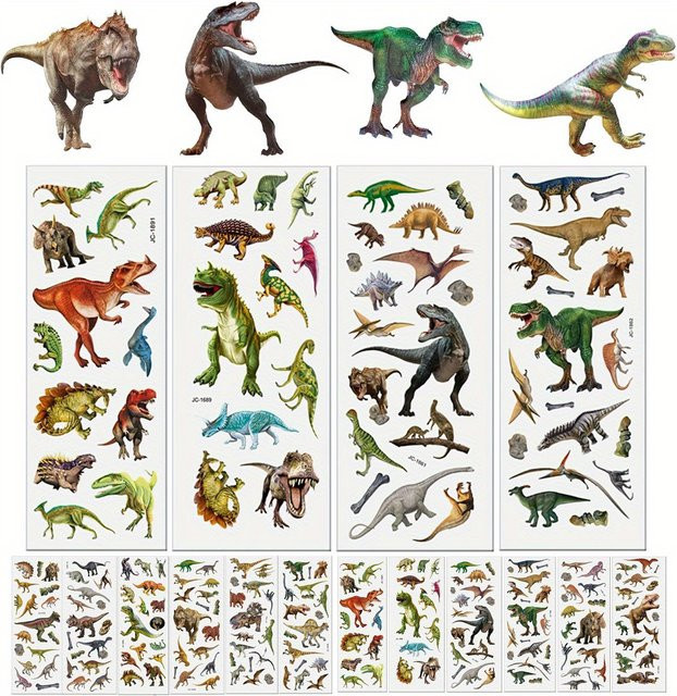 ZSY Dinosaurier-Aufkleber, 3D-Dino-Puffy-Aufkleber, 10-teiliges Set, multicolour - Bild 1