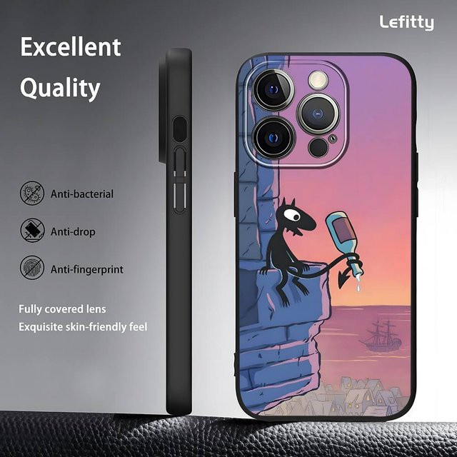 Anime D-Disenchantment Luci Handyhülle für iPhone 16 15 14 13 Pro Max Plus Mini Frosted Black Soft Shell Schutzhülle - Bild 1