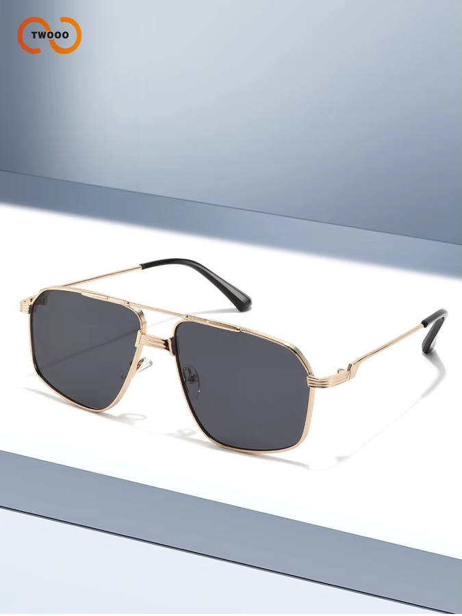 TWOOO Sonnenbrille Aviator, Herren, Vollrand, Metall, gold, black - Bild 4