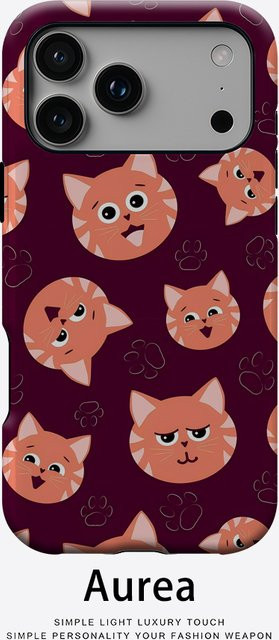 Peach Cat Parade robuste doppelschichtige Handyhülle mit Magnetfunktion für iPhone 17 16 15 14 13 Pro Max Plus in Multicolour - Bild 1