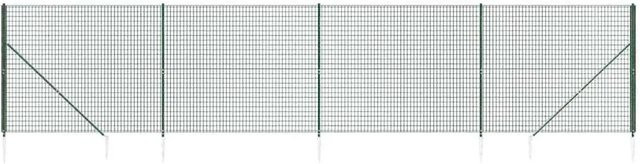 vidaXL Maschendrahtzaun mit Bodenhülsen, Grün, PVC-beschichtet, Höhe: 220 cm, Länge: 10 m - Bild 1