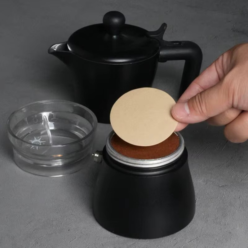 100 Stück Espresso Papier Filter Puck für Delonghi und Breville Siebträgermaschinen, Beige, Durchmesser: 5,8 cm - Bild 4