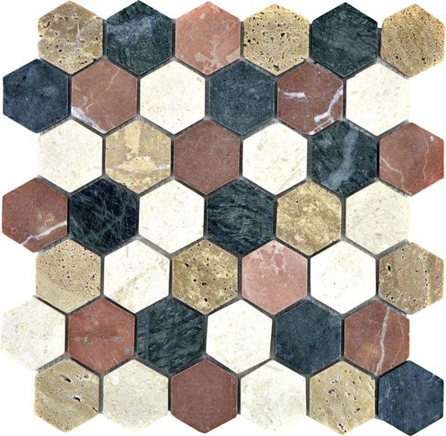 HuH Mosaikfliese Hainan Naturstein Wandbelag und Bodenbelag Mehrfarbig B/H: 30,5 x 29,8 cm - Bild 1
