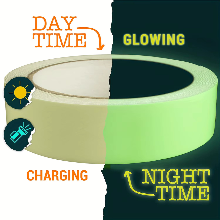 Wasserfestes fluoreszierendes Klebeband im 3-Rollen-Set, grün, leuchtendes Klebeband für Angelruten und Seile - Bild 2