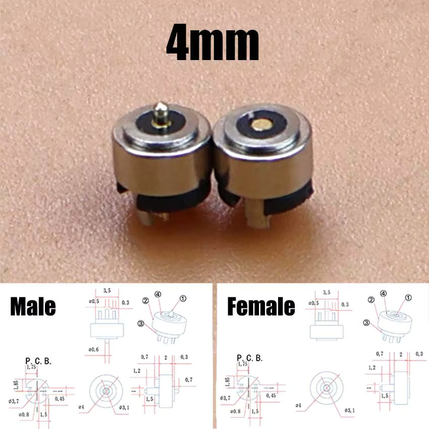 ChengHaoRan Hochstrom Magnet-Saugfeder Pogo-Pin DC-Magnetanschluss Stecker-Buchse-Sonde in Silber - Bild 3