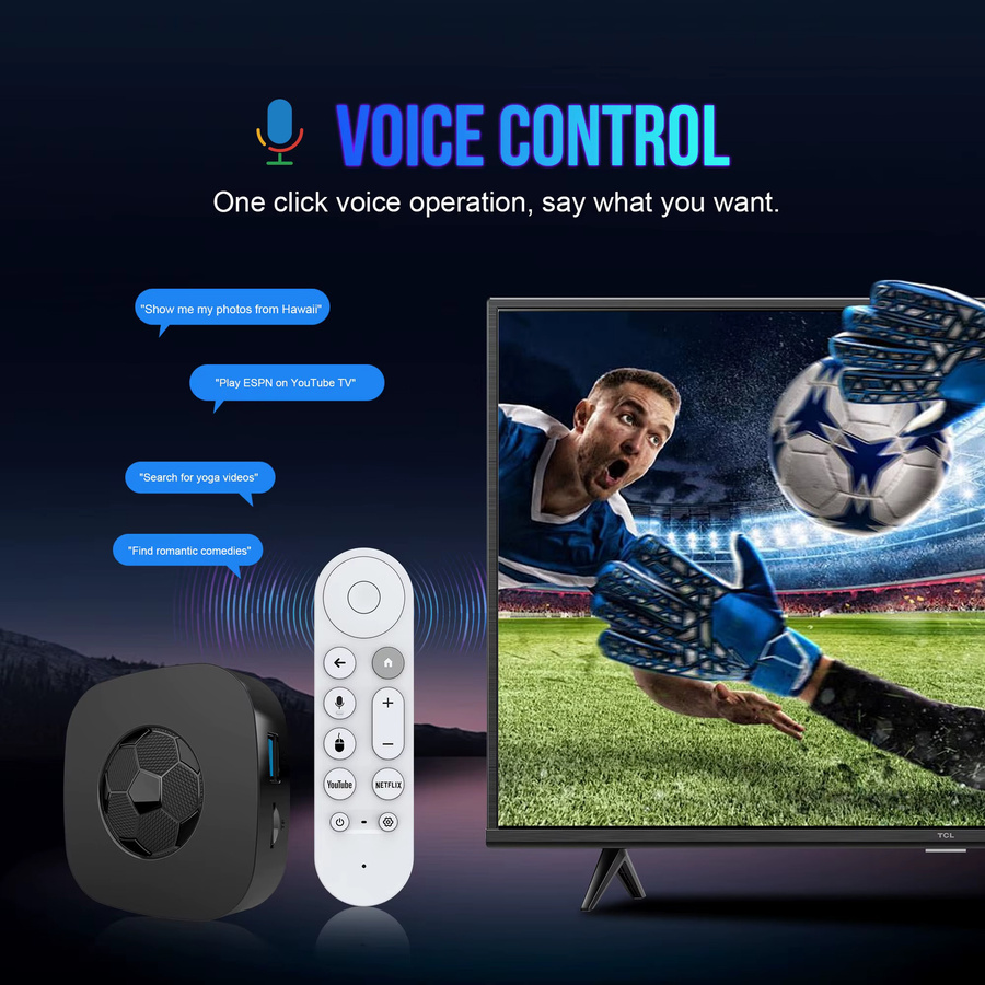 MORTAL T1 Ultra Android 16 TV-Box mit 2GB RAM und 16GB Speicher, 4K UHD Media Streamer in Schwarz mit WiFi6 und Bluetooth 5.4 sowie Sprachfernbedienung - Bild 3