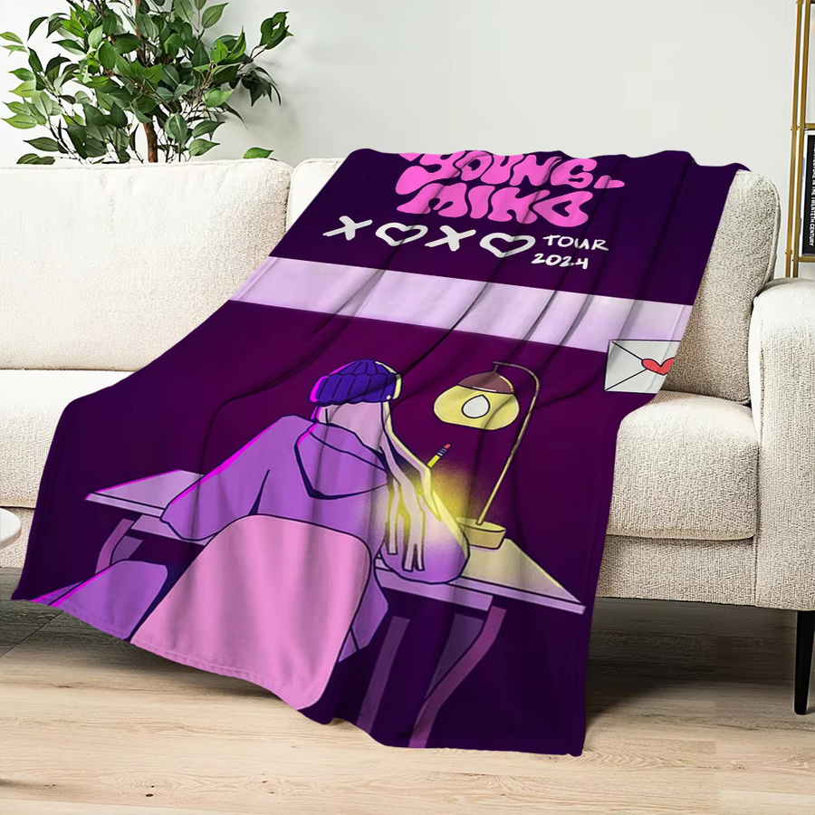 Singer Young Miko Atts Plüschdecke in Lila, weiche und warme Kuscheldecke aus Polyester für Erwachsene - Bild 2