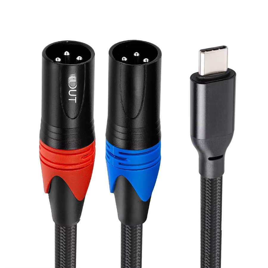 Bochara USB-C auf Dual-XLR Audiokabel, geflochten und abgeschirmt, Schwarz - Bild 6