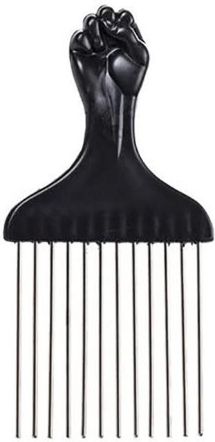 Shoemst Afro-Haarkamm, antistatischer Lockenbürsten-Einsatz, Schwarz - Bild 1