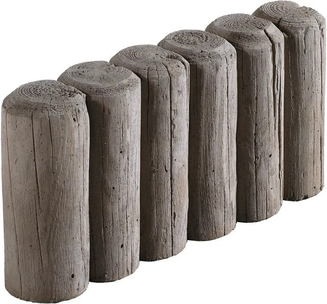 Rundpalisaden-Randblock Antik Holz-Optik B/H/T: 39,5 x 20 x 8 cm - Bild 1