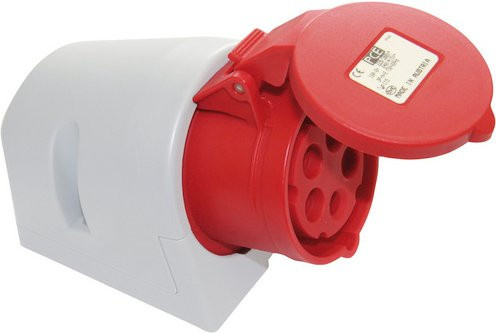 PCE CEE Wandsteckdose 5-polig IP44 16 A Rot Aufputz Montage aus Kunststoff - Bild 2