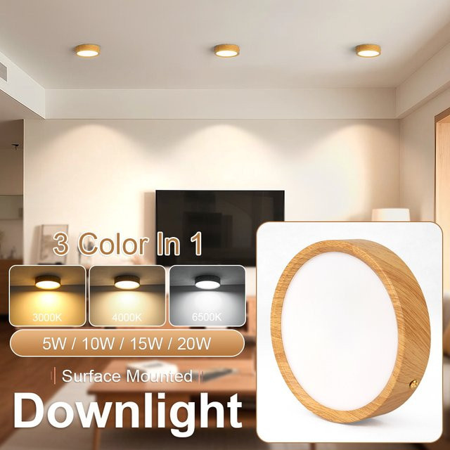 CANMEIJIA LED Deckenstrahler Rund in Weiß mit Tricolor RGB Beleuchtung für Wohnzimmer, Küche und Eingangsbereich - Bild 1