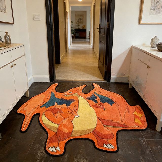 Pokémon Plüschteppich mit Pikachu Gengar Glurak Snorlax und Evoli in Multicolor für dein Schlafzimmer und deine Wohndekoration - Bild 1