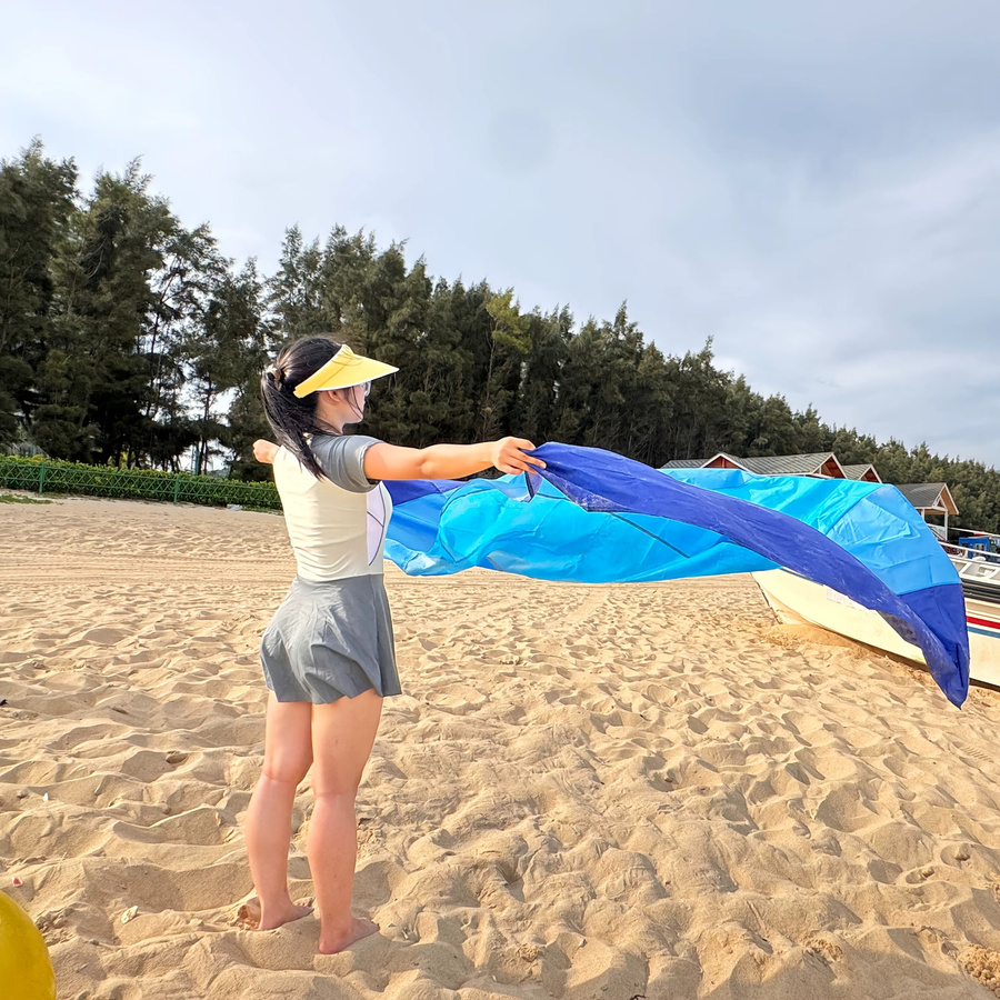 VIKAMA Strandmatte blau maritime, sand- und wasserdichte Picknickmatte zum Faltbar für Strand, Camping und Outdoor, B/T: 90 x 60 cm - Bild 2