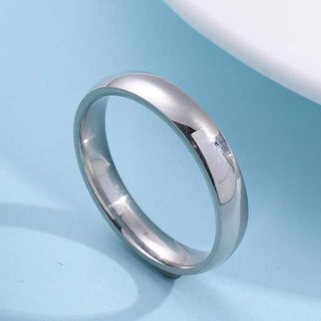 Partnerring Edelstahl, 4 mm, Silber, Unisex - Bild 1