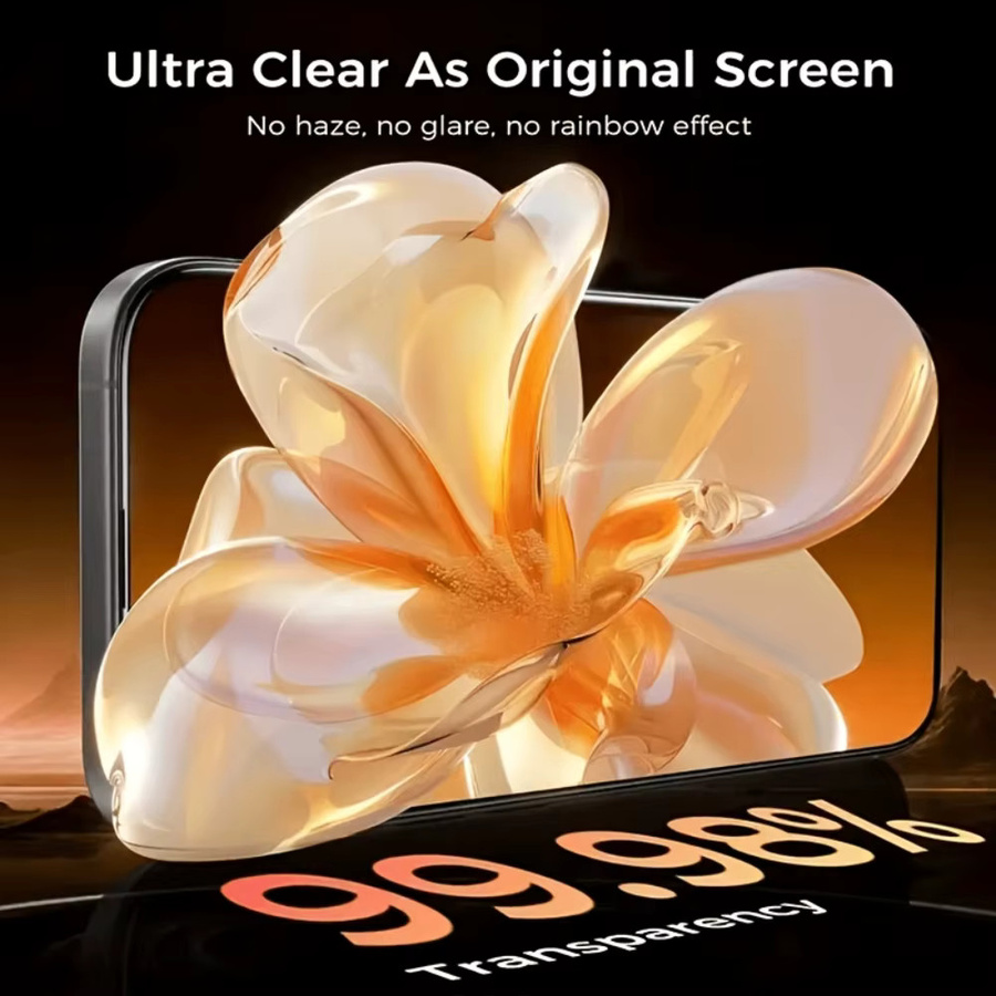 NNBILI 3er-Pack HD-Displayschutzfolien mit schwarzem Rand für Samsung Galaxy S26 S25 S24 S23 S22 S21 Ultra und Plus Modelle, unterstützt Fingerabdruck-Entsperrung, Schwarz/Transparent - Bild 3