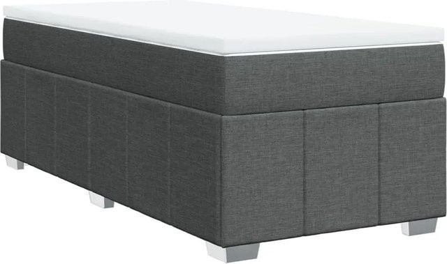 vidaXL Boxspringbett mit Matratze Dunkelgrau B/T/H: 80 x 200 cm - Bild 1
