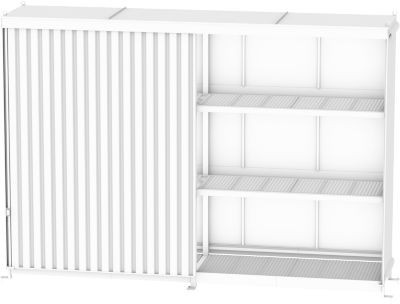 Regalcontainer Bauer Typ CEN 59-3 IBC mit 3 Fachebenen und Schiebetor, mausgrau RAL 7005, B/T/H: 654,0 x 160,0 x 501,5 cm - Bild 1