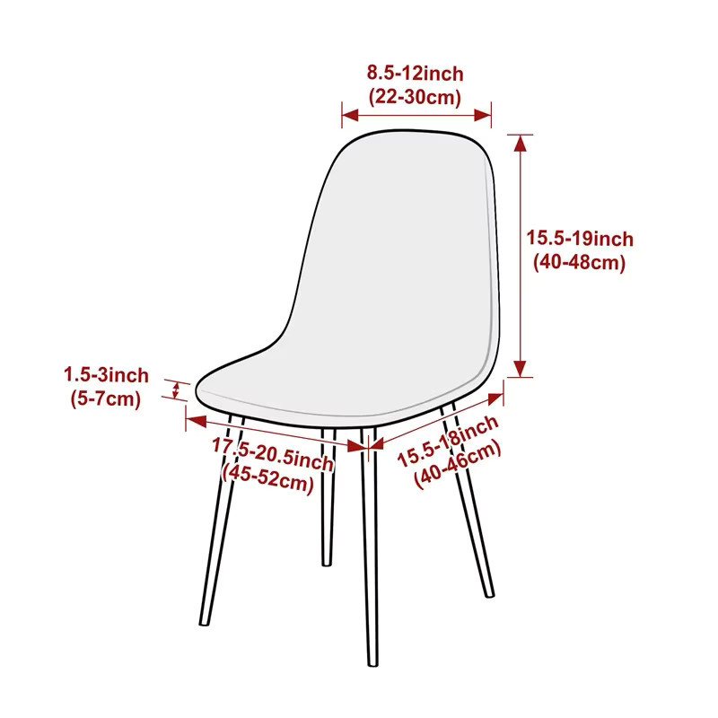 WANERQU Jacquard-Stuhlhussen mit Streifenmuster, elastische Stretch-Esszimmerstuhl-Abdeckungen für armlose Stühle, Grau - Bild 2