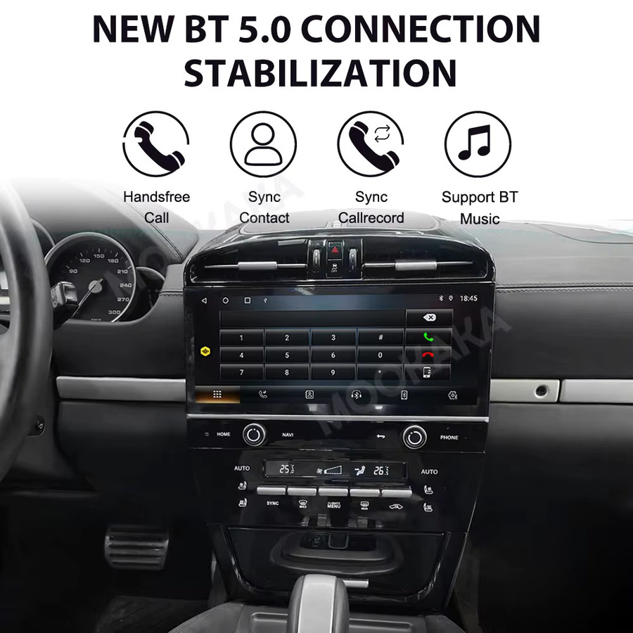 MOOKAKA Android 15.0 Autoradio für Porsche Cayenne 2002 - 2009 mit 12,3 Zoll Touchscreen, 8GB RAM, 128GB Speicher, GPS und Navigation in Schwarz - Bild 4