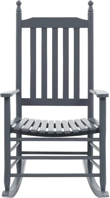 vidaXL Schaukelstuhl aus Pappelholz in Grau mit gebogener Sitzfläche und Armlehnen im Vintage-Design - Bild 1