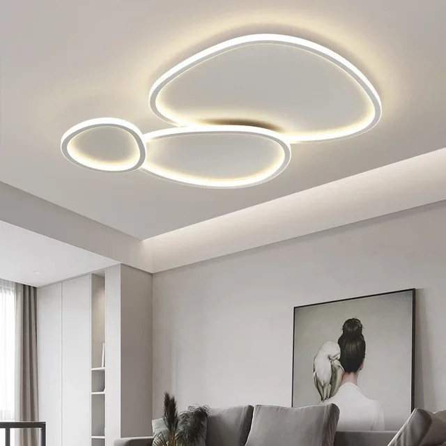 MZISOSOD Nordic LED Deckenlampe in Weiß, dimmbar, minimalistisches Design für Wohnzimmer, Schlafzimmer und Badezimmer - Bild 1