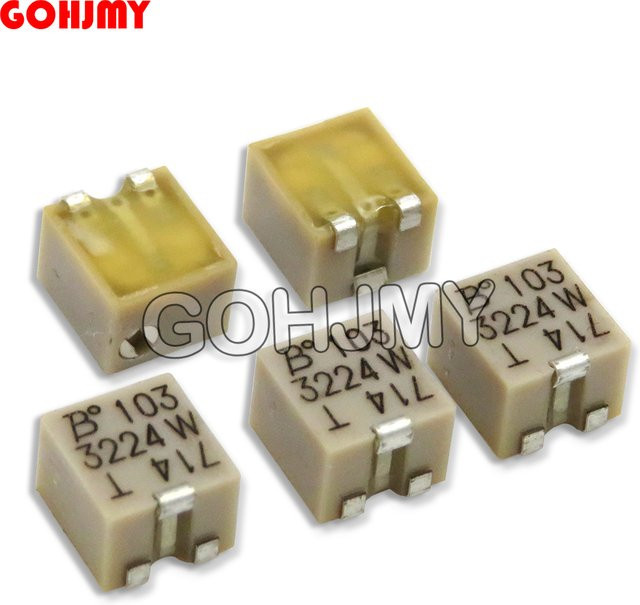 GOHJMY 5er Set SMD Präzisions Trimmer Potentiometer Einstellbarer Widerstand 3224W in Beige - Bild 1